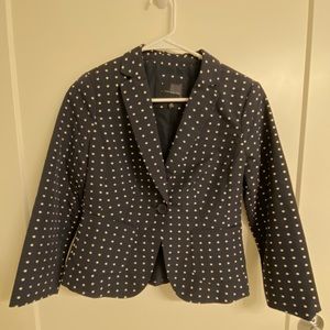 Navy Blue with white polka dot blazer